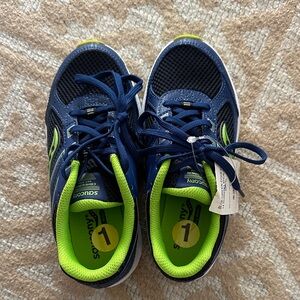 Saucony Kids' Blue and Neon Green Sneakers